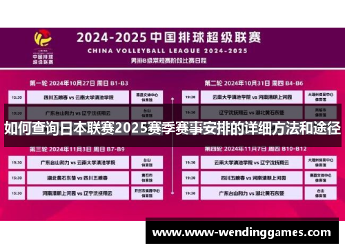 如何查询日本联赛2025赛季赛事安排的详细方法和途径