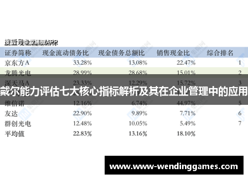 戴尔能力评估七大核心指标解析及其在企业管理中的应用